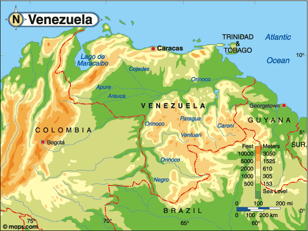 Harta Venezuela Consulta Harta Fizica A Venezuelei Pe Infoturismro