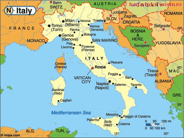 Harta Italia Consulta Harta Politica A Italiei Pe Infoturismro