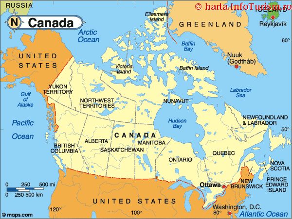 harta geografica a canadei Harta Canada