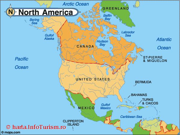 harta America de Nord