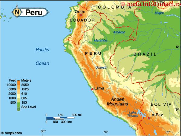 Harta Peru Consulta Harta Fizica A Peru Ului Pe Infoturismro