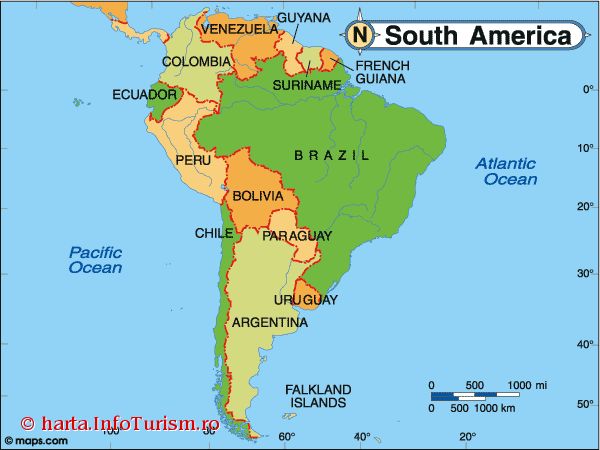 harta America de Sud