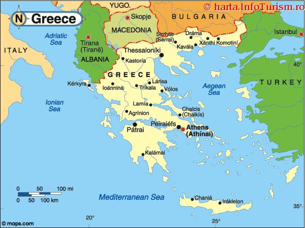 grecia harta orase Harta Grecia
