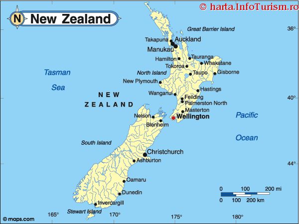 Harta Noua Zeelanda: consulta harta politica a Noii zeelande pe  Infoturism.ro