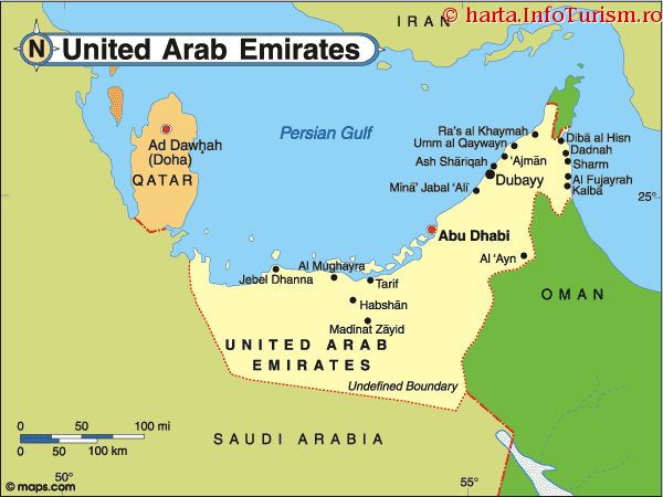 emiratele arabe unite harta lumii Harta Emiratele Arabe